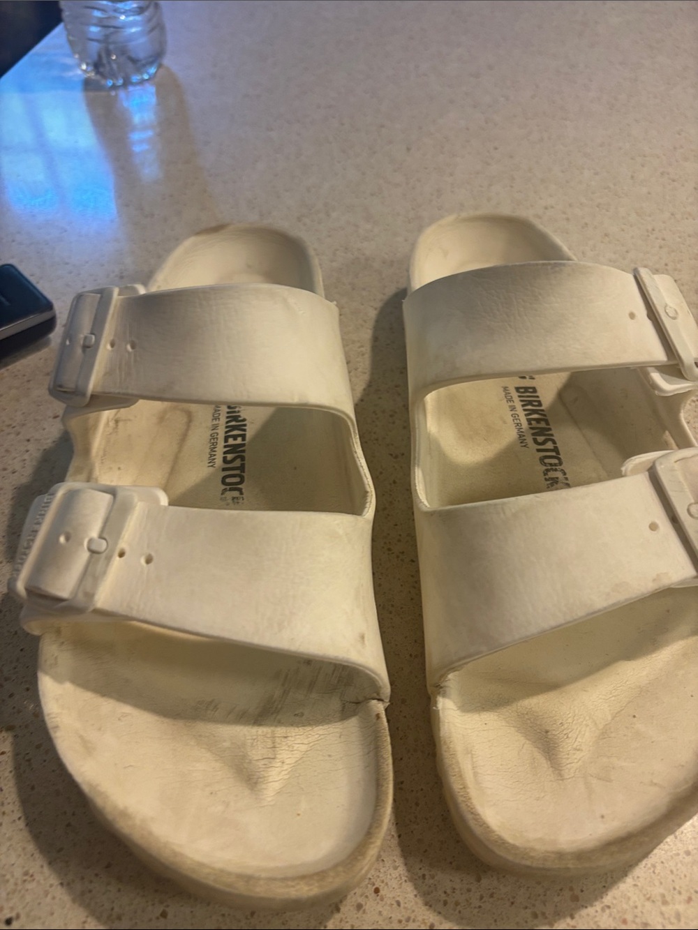 Birkenstock White Double-Strap EVA Slide Sandals
